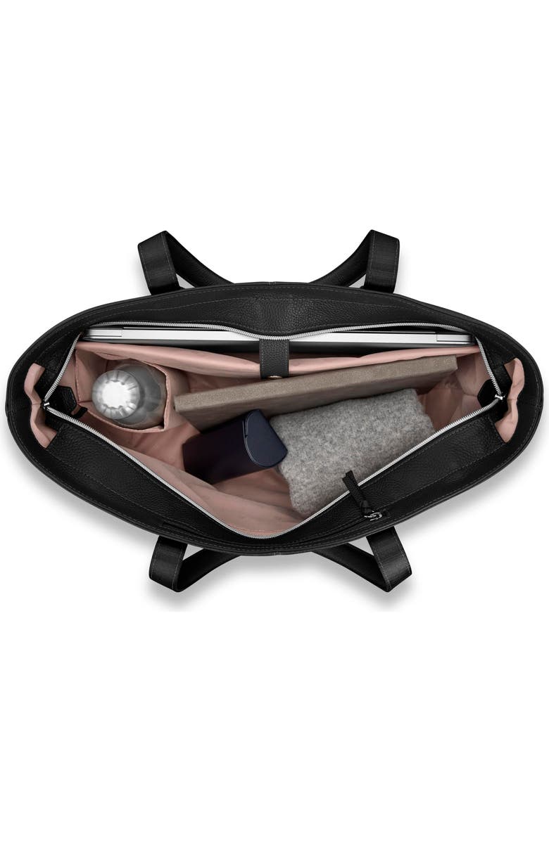 Samsonite Mobile Solution 2 Leather Tote W/ Laptop Sleeve, Alternate, color, Black