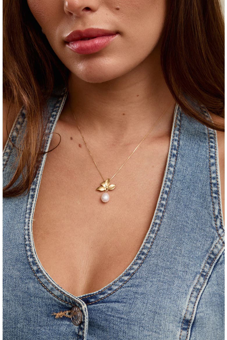 Maeve Freshwater Pearl Pendant Necklace, Alternate, color, GOLD