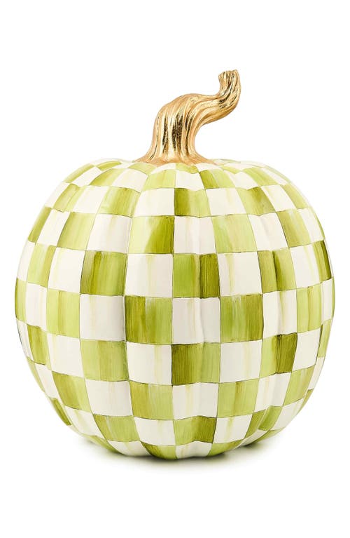 Mackenzie-childs Mackenzie Childs Moss Check Large Pumpkin In Green
