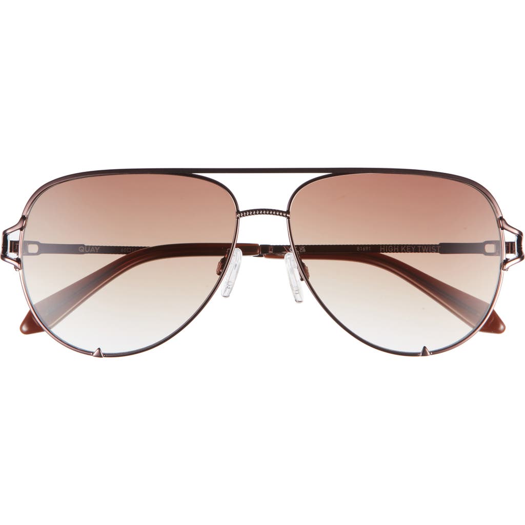 Quay High Key Twist 60mm Gradient Aviator Sunglasses In Chocolate/ Sepia