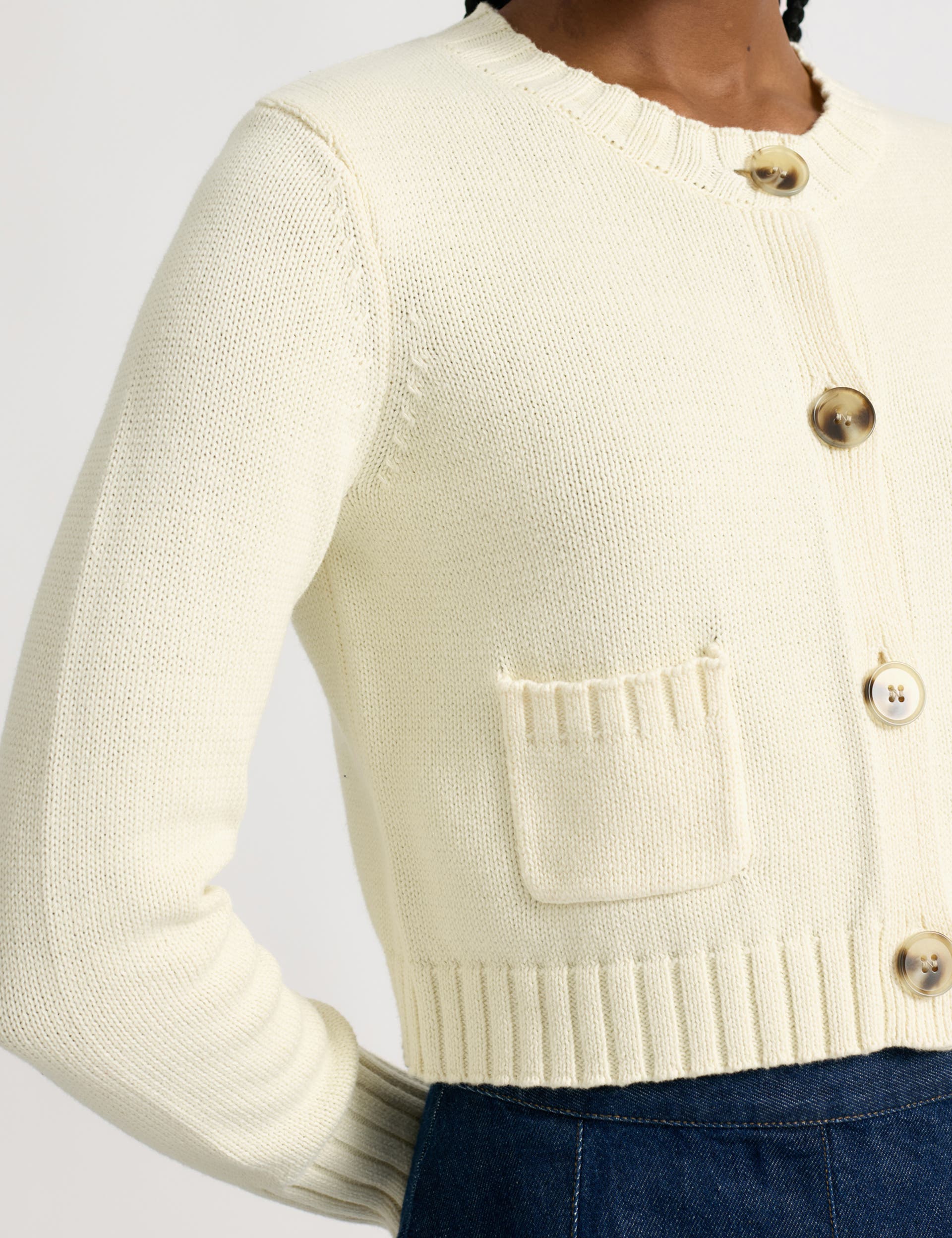 Cotton Cropped Cardigan - image 2