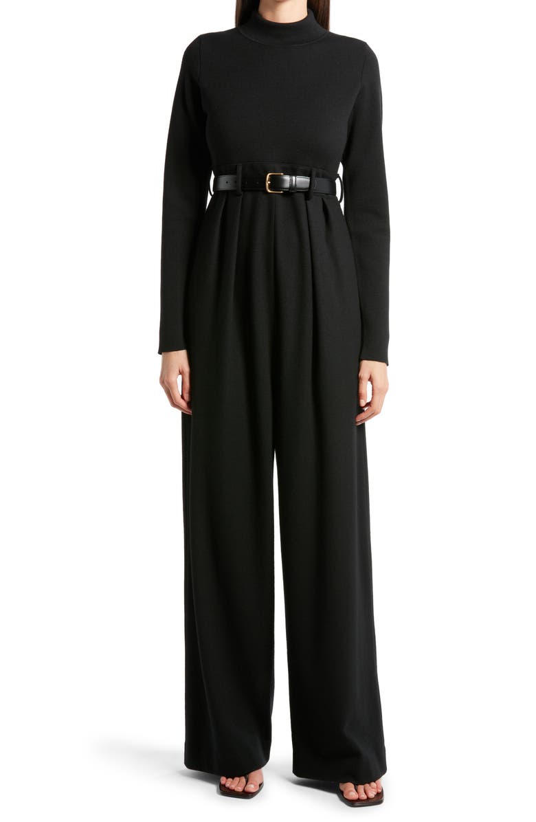 The Row Celeste Long Sleeve Wool Jumpsuit, Main, color, 