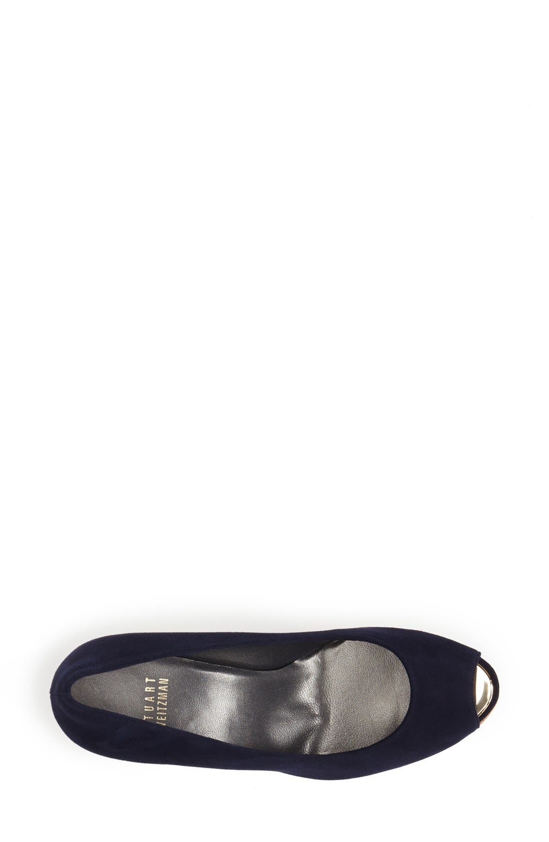 'Anna' Peep Toe Platform Wedge, Alternate, color, BLUE SUEDE