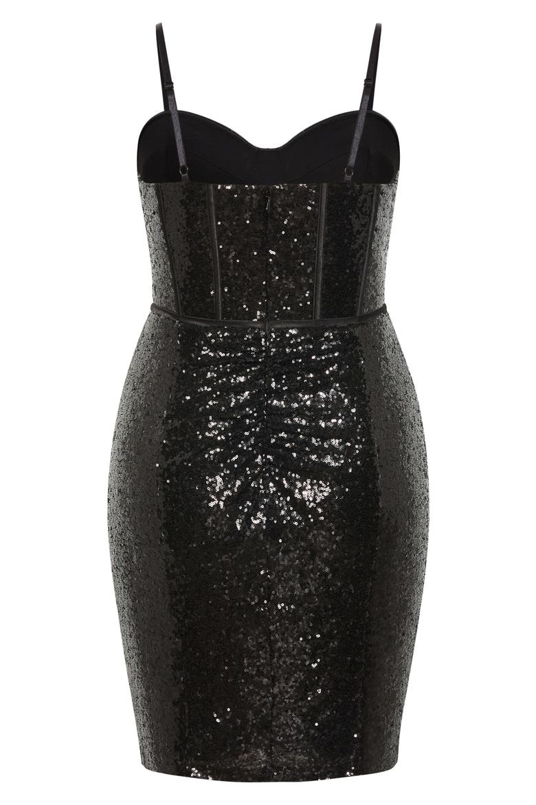 Lia Sequin Dress, Alternate, color, BLACK