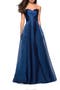 Strapless Chiffon Dress with Criss Cross Bodice Detail