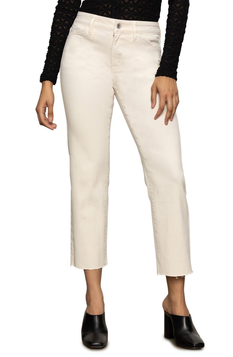 Sanctuary Cadence
90s Raw Hem Ankle Straight Leg Jeans, Alternate, color, Light Oat