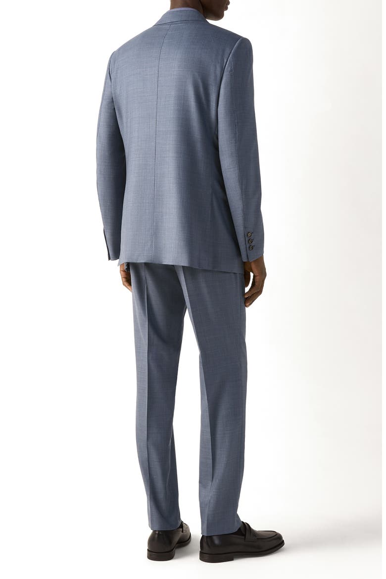 Regular Fit Light Blue Glen Check Centoventimila Wool Suit, Alternate, color, LIGHT BLUE