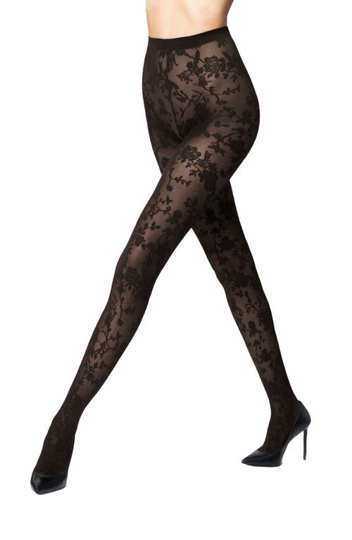 Wolford Floral Tights In Soft Cacao