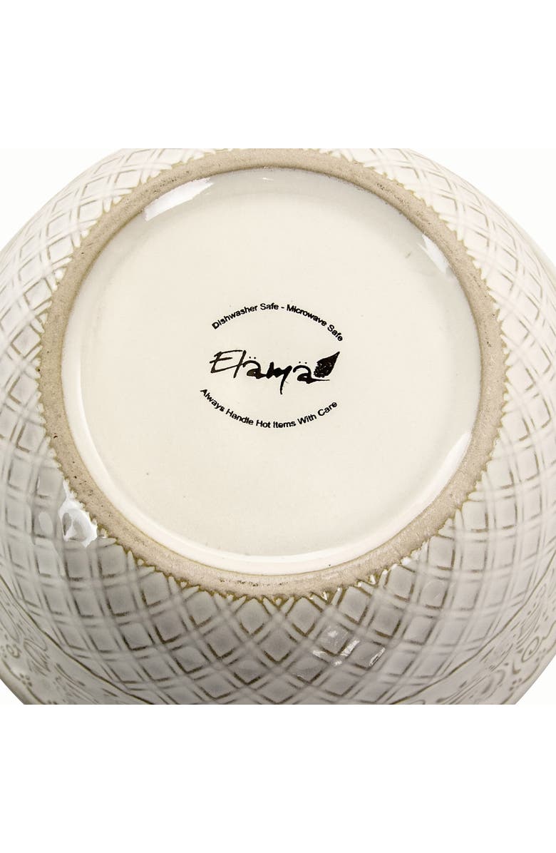 Elama Ivory Lotus 16 Piece Square Dinnerware Set, Alternate, color, White