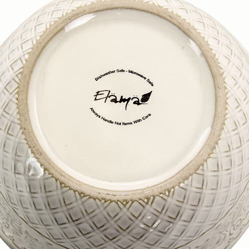 Elama Ivory Lotus 16-pc. Stoneware Dinnerware Set In White