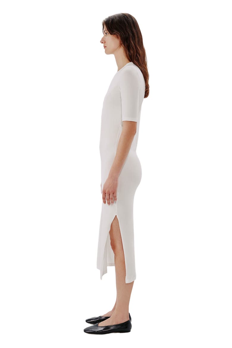 ELBOW SLEEVE DRESS, Alternate, color, WHITE