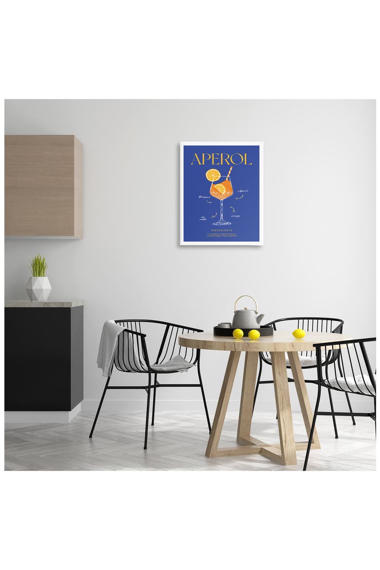 Aperol Cocktail Framed Art Print, Alternate, color, BLUE