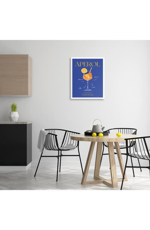 Stupell Industries Aperol Cocktail Framed Art Print In Blue