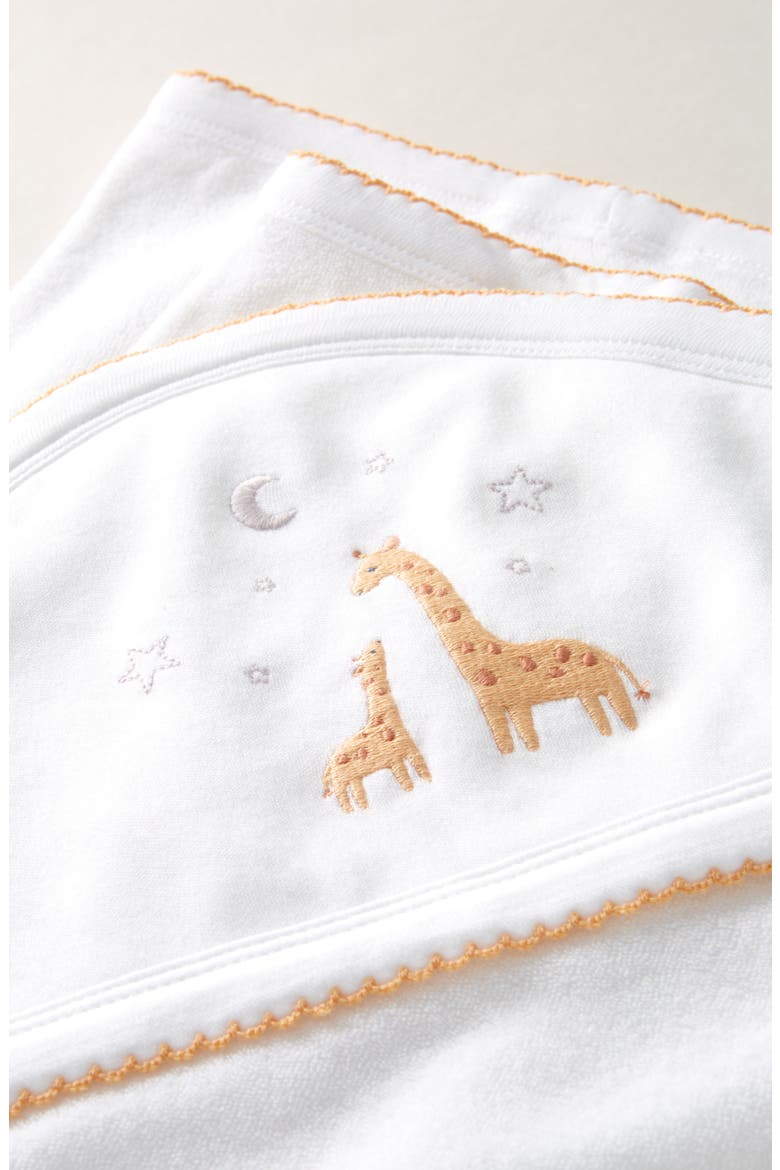 Embroidered Hooded Bath Towel, Alternate, color, WHITE GIRAFFE