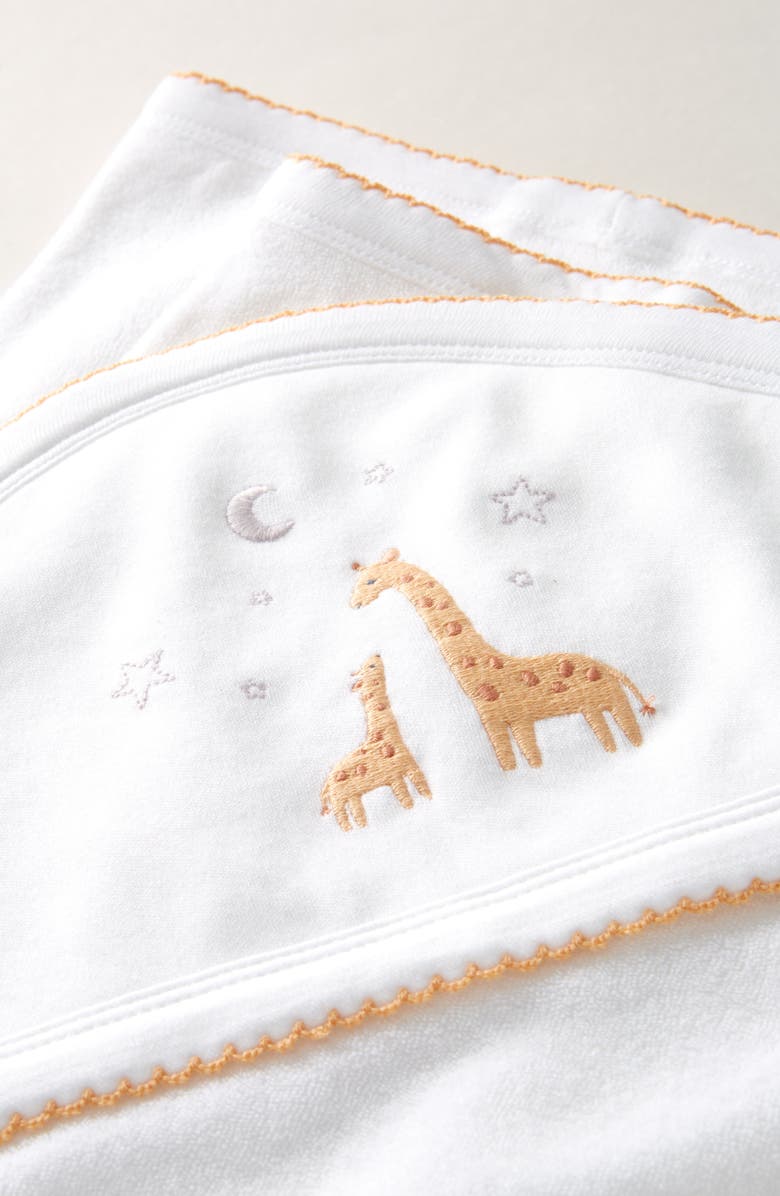 Nordstrom Embroidered Hooded Bath Towel, Alternate, color, White Giraffe