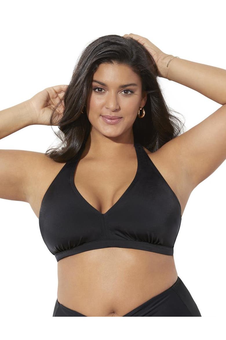 Diva Halter Bikini Top, Main, color, Jet Black