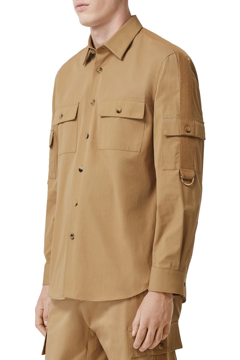 Crawford Roll Sleeve Button-Up Shirt, Alternate, color, PALE COFFEE