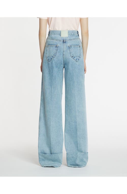 Lanvin Blue Wide-leg Cuffed Jeans In Light Blue