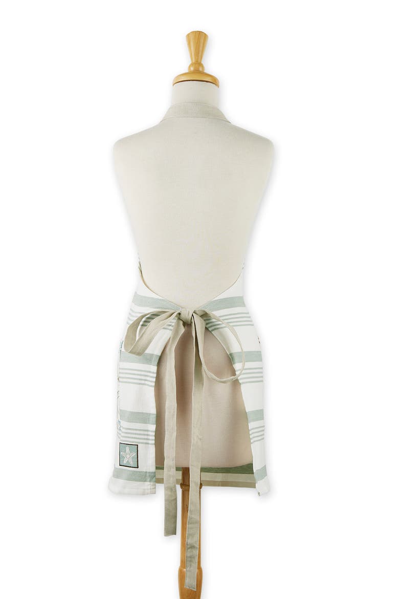 Salt Spray Stripe Print Cotton Apron, Alternate, color, GREEN