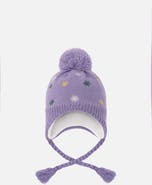 Deux par Deux Winter Peruvian Embroidered Fleece-Lined Pompom Knit Hat