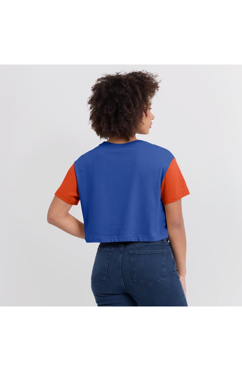 Jordan Brand Women's Jordan Brand  Royal/Orange Florida Gators Color-Block Script Dri-FIT Cropped T-Shirt, Alternate, color, Royal