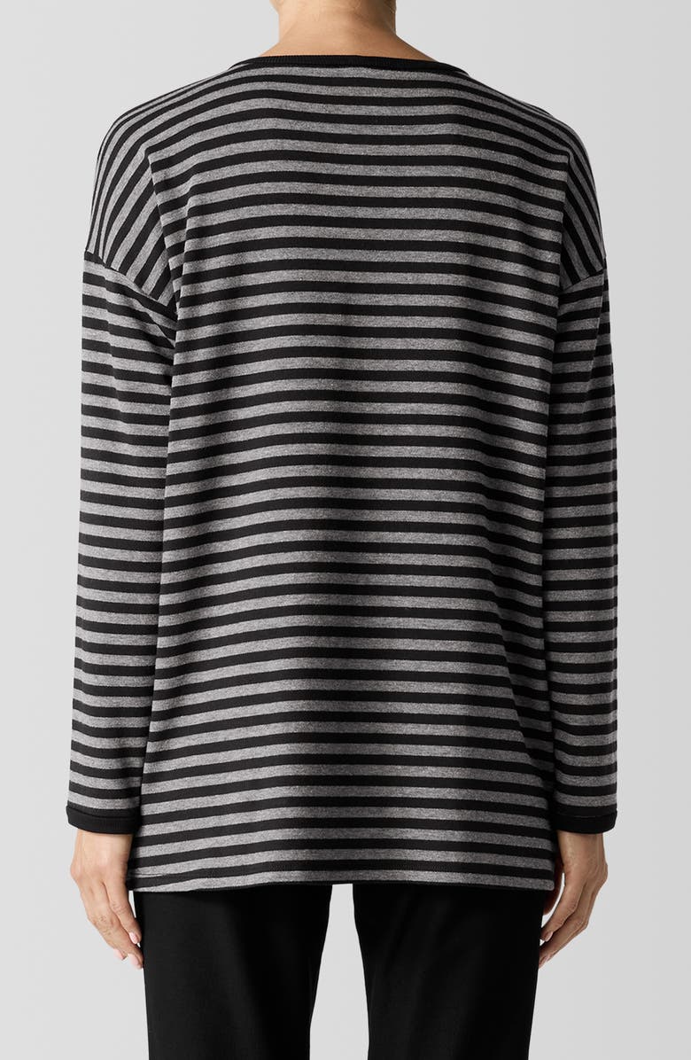 Eileen Fisher Stripe Long Sleeve Crewneck Top, Alternate, color, 