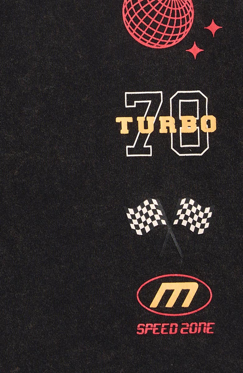 MILES THE LABEL Kids' Racing Acid Wash Graphic T-Shirt, Alternate, color, Black