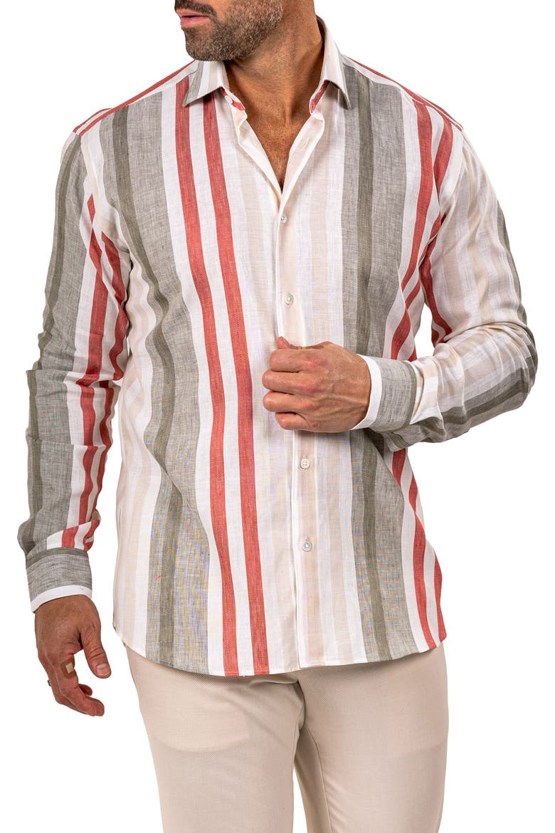 Fibonacci Marthy Contemporary Fit Button-Up Shirt, Alternate, color, WHITE/MULTI