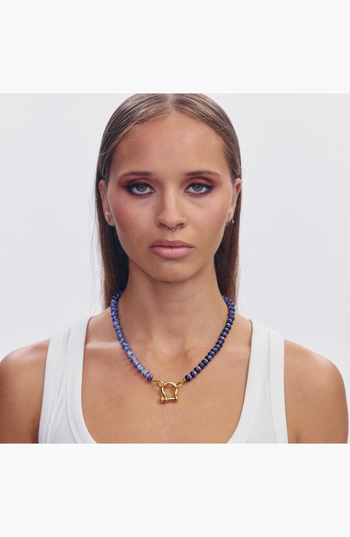 Shop Spicy Dan Mac Gender Inclusive Sodalite Opal Necklace In Blue