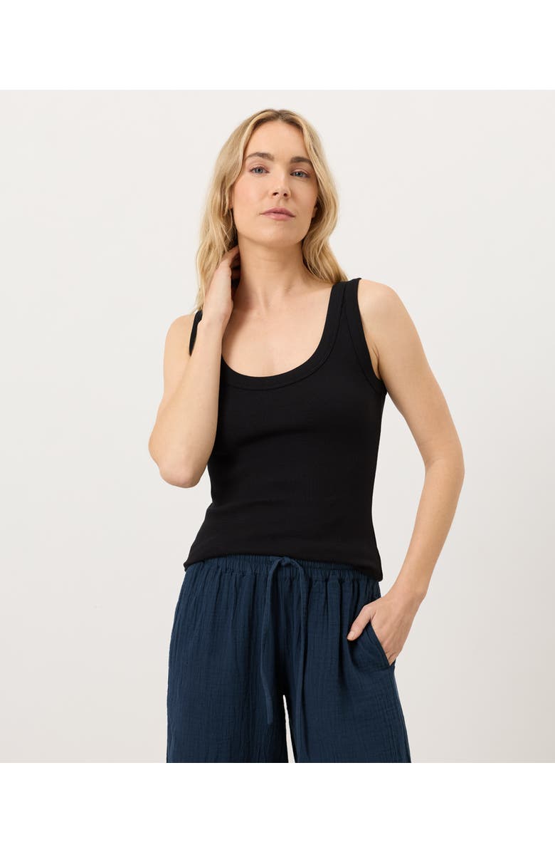 Pact Perfect Rib Scoop Neck Tank Made With Organic Cotton, Main, color, Black