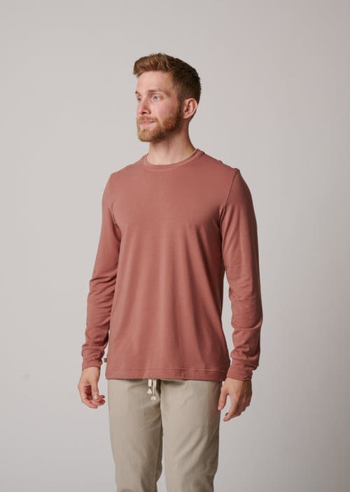 Leisure Lab Long Sleeve Everyday T-shirt In Clay