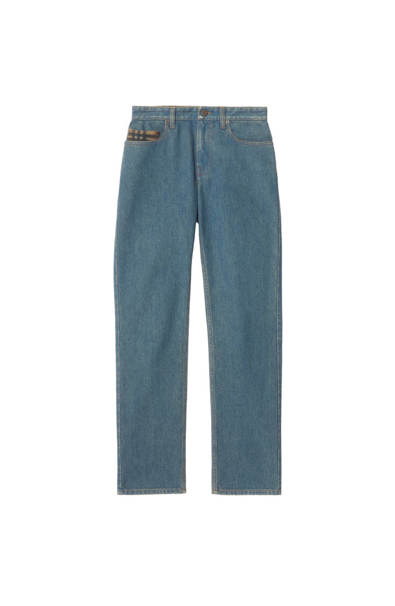 Burberry Mid-rise Straight Jeans, Alternate, color, Mid Blue