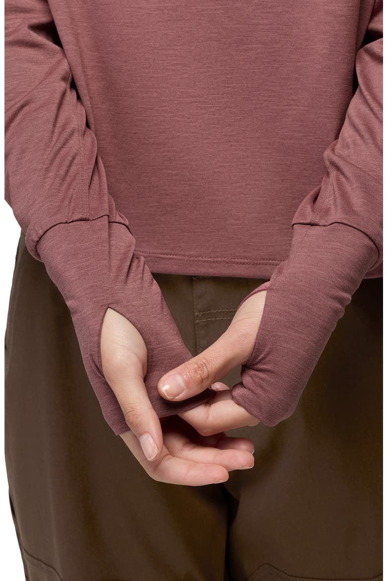 Gathered Long Sleeve T-Shirt, Alternate, color, NEWBERRY