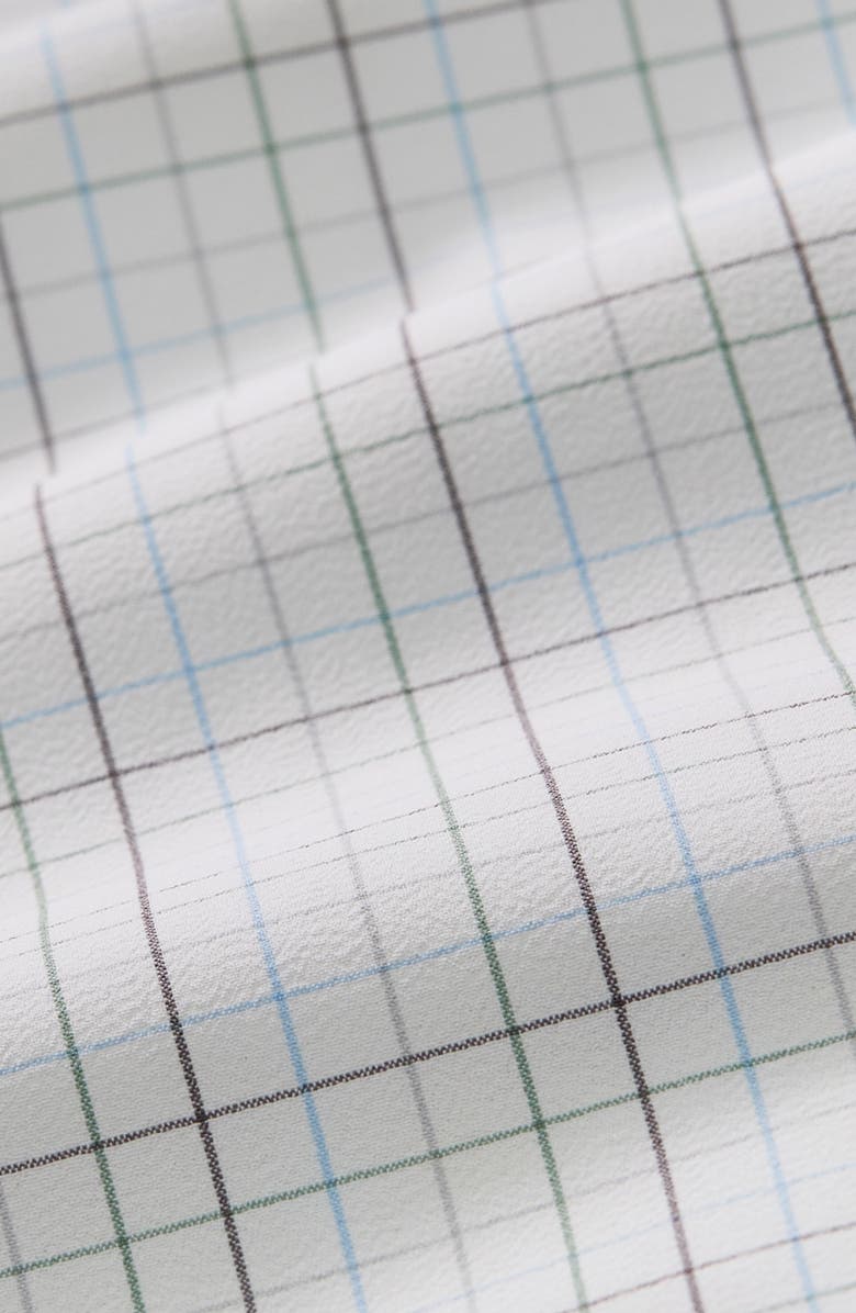 Mizzen+Main Leeward Trim Fit Plaid Performance Button-Up Shirt, Alternate, color, Eucalyptus Jordan Plaid