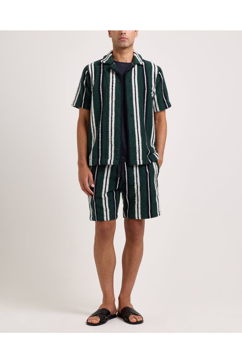 Griffith Towelling Relaxed-Fit Shirt, Main, color, TARRAGON STRIPE