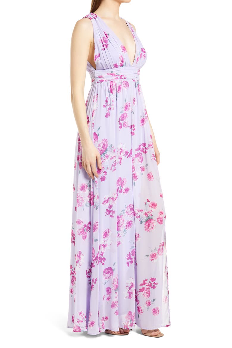 Heavenly Hues Floral Evening Gown, Alternate, color, LAVENDER FLORAL