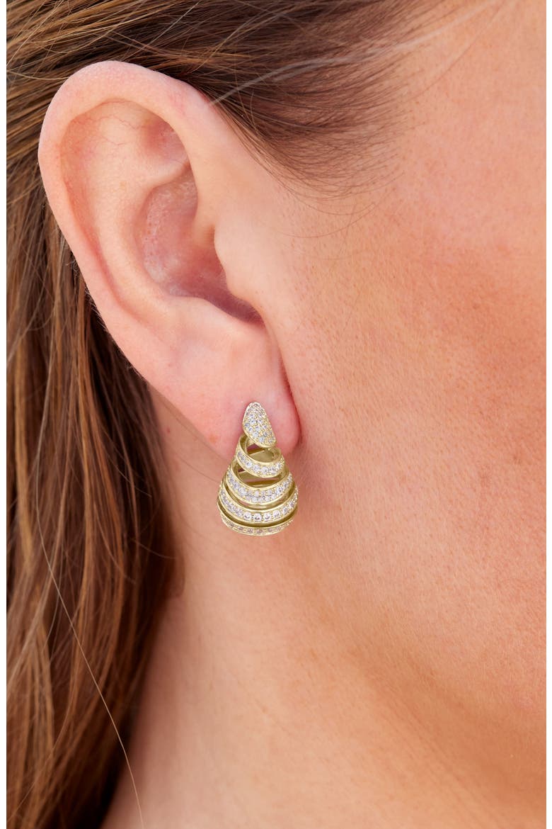 Conical Cubic Zirconia Drop Earrings, Alternate, color, YELLOW