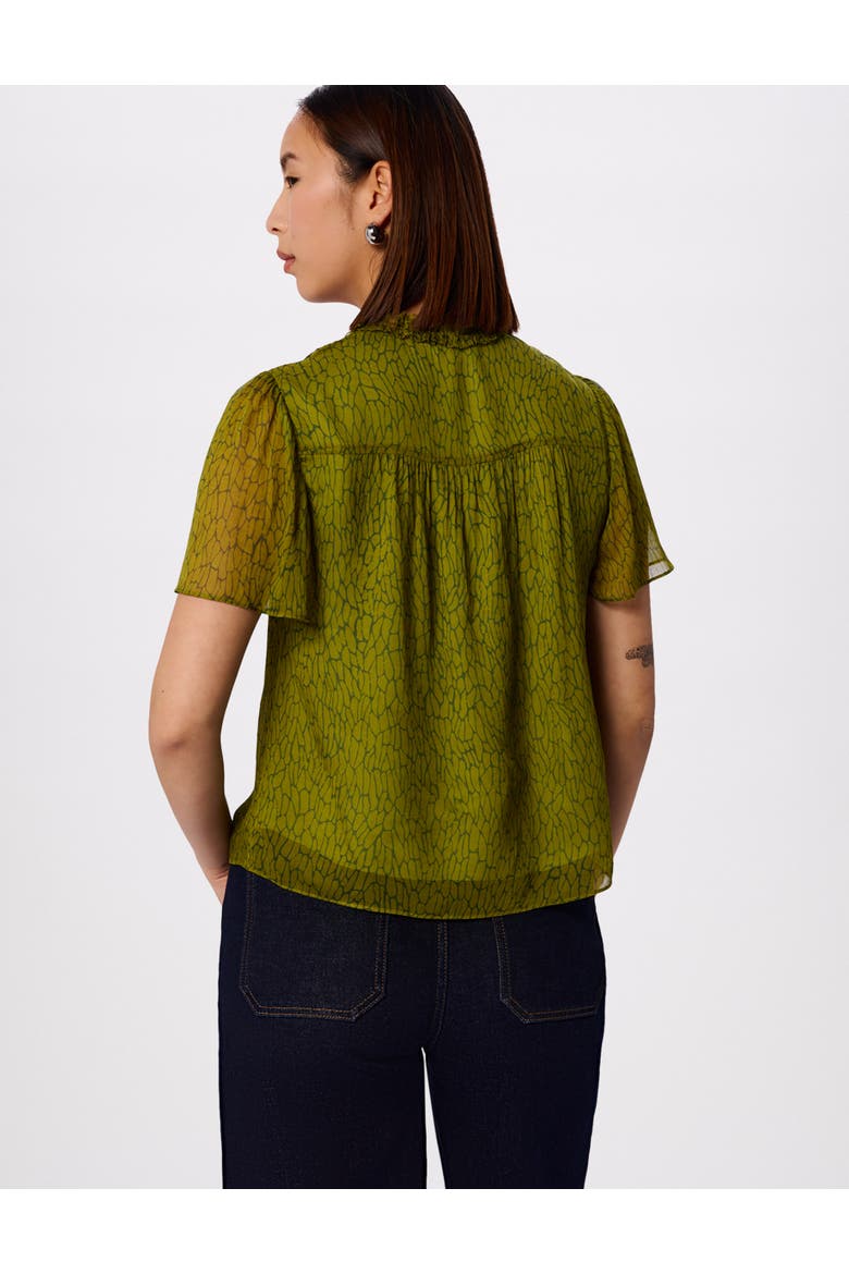 Dragonfly Short Sleeve Blouse, Alternate, color, Green/Multi
