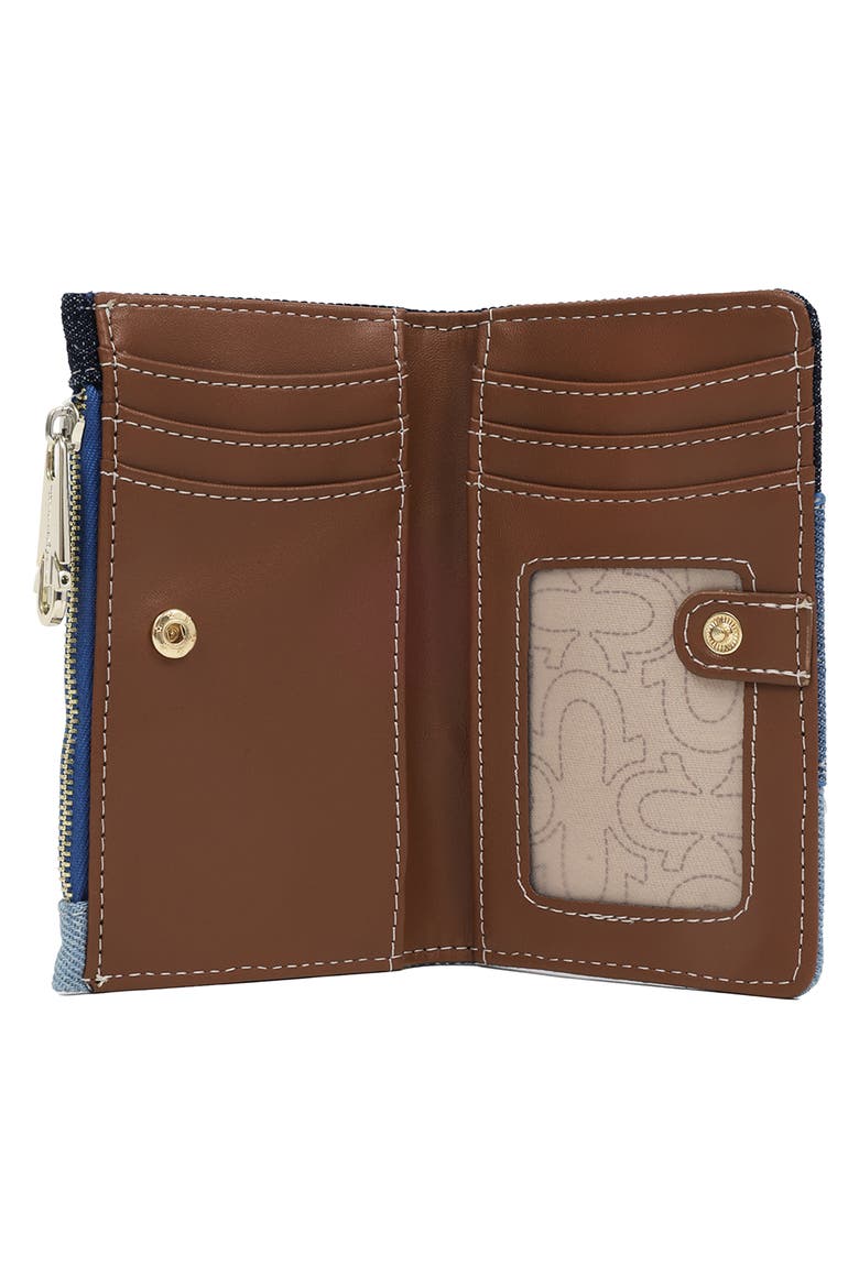 Small Frayed Denim Bifold Wallet, Alternate, color, DENIM/ BLUE