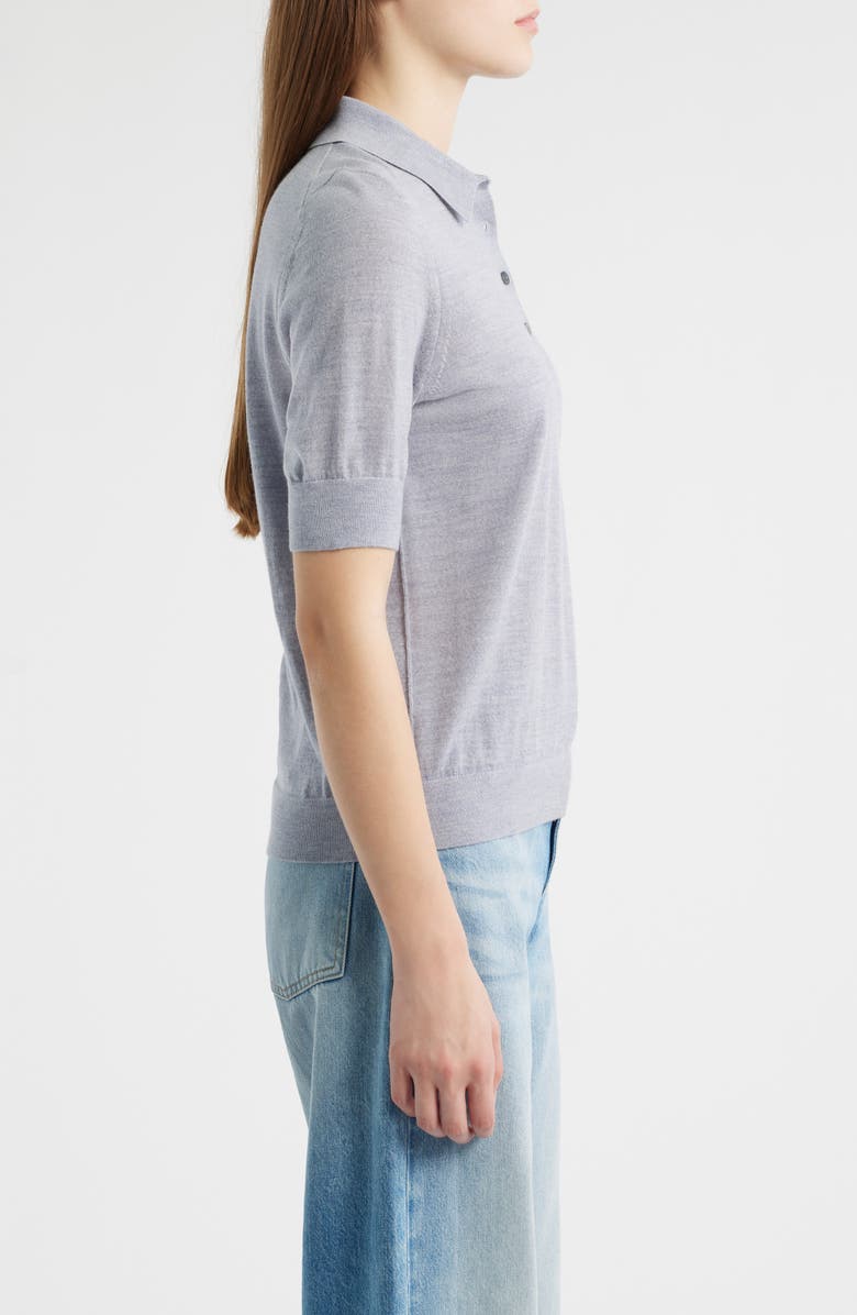 BOSS Fidenka Virgin Wool Polo Sweater, Alternate, color, Glacier Grey