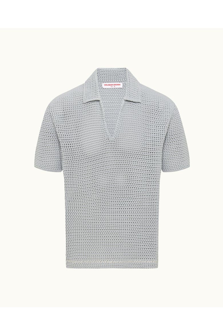 Batten Crochet Polo Shirt, Alternate, color, Light Sky Pool/White Sand