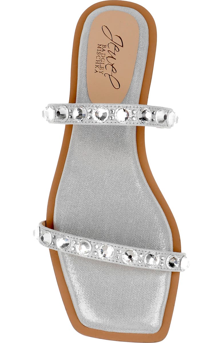 Jewel Badgley Mischka Honesty Slide Sandal, Alternate, color, Silv Met