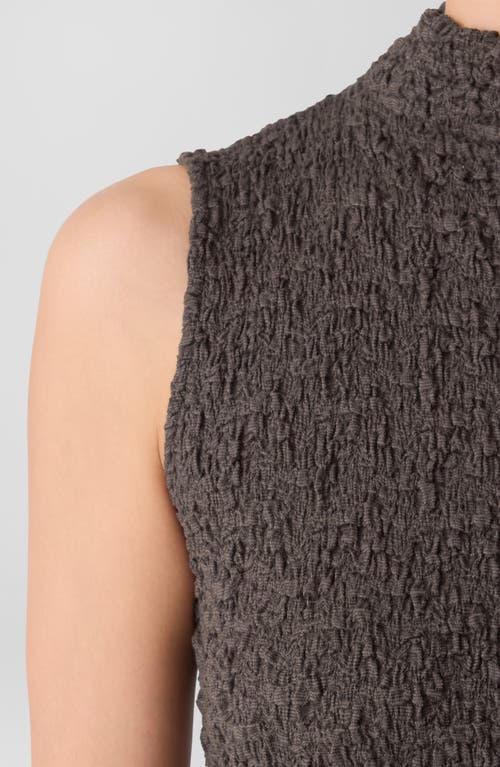 Eileen Fisher Textured Organic Cotton Blend Tank In Gray
