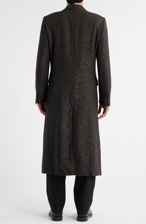 Tom Ford Sequined Light Bouclé Double Breasted Topcoat In Gold