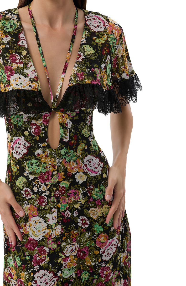 AFRM Jayson Floral Print Lace Maxi Dress, Alternate, color, Vintage Floral