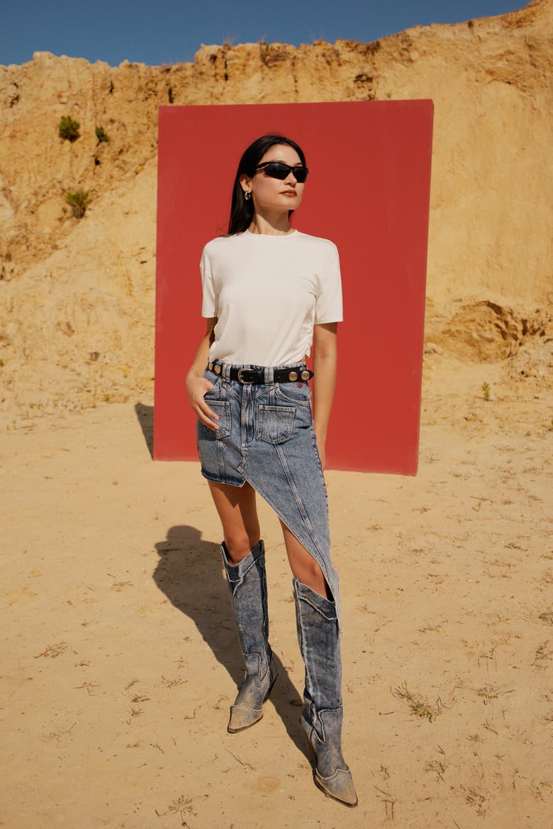 Free Heaven Crop Draped Tshirt, Alternate, color, white blanc de blanc
