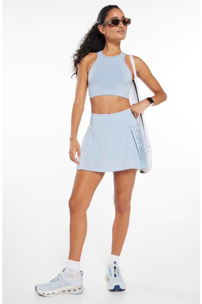 Sunburst High Waist Pleated Tennis Skort, Alternate, color, BLUE FOG