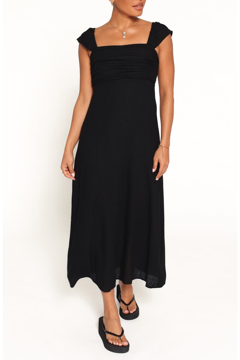 Sirene Midi Dress, Main, color, BLACK