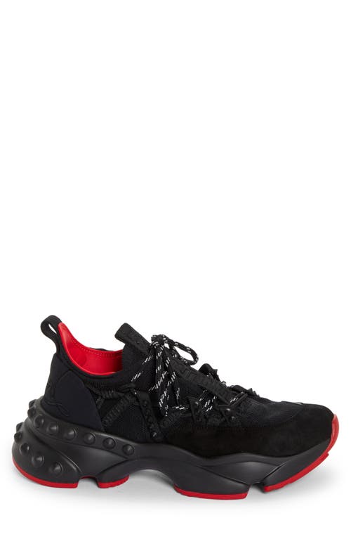 Christian Louboutin Men's Neoprene And Suede Sneakers In Black