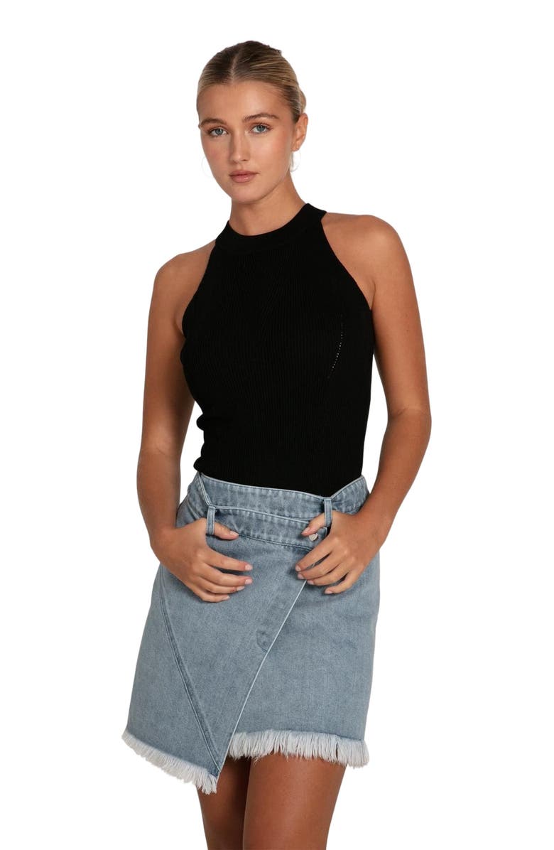 Belle & Bloom Dance With Me Denim Mini Skirt, Alternate, color, Stonewash